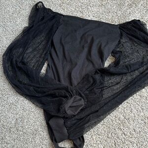 Pink Lily Black Lace Bodysuit